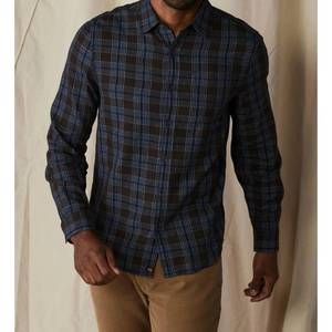 NEW THE NORMAL BRAND nikko button up shirt in brown plaid